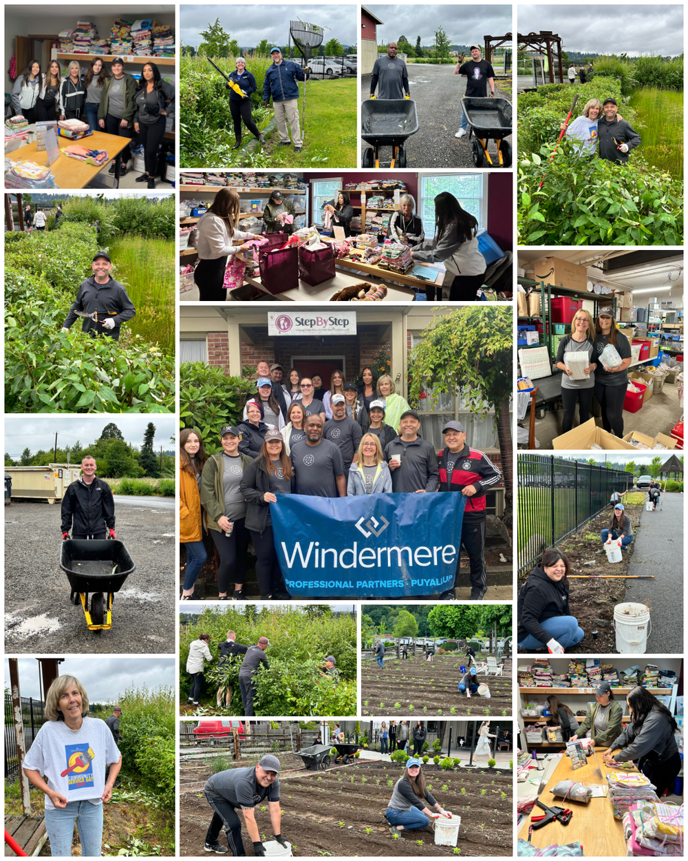Windermere Professional Parnters Community Service Day 2023 Step by Step in Puyallup
